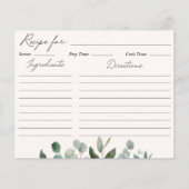 Carte de recette de feuilles de verdure d'eucalypt (Devant)