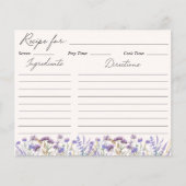 Carte de recette de Fleur sauvage d'aquarelle viol (Devant)