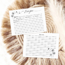 Carte de recette de fleurs de pissenlit minimalist