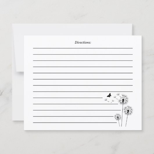 Carte de recette de fleurs de pissenlit minimalist (Dos)