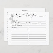 Carte de recette de fleurs de pissenlit minimalist (Devant / Derrière)