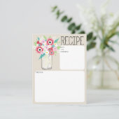 Carte de recette de fleurs en bocal Mason (Debout devant)