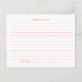 Carte de recette de fleurs orange mignonne et rose (Dos)