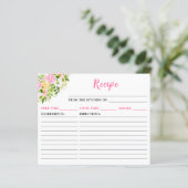 Carte de recette de fleurs rose d'été (Debout devant)