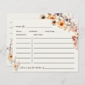 Carte de recette de fleurs sauvages d'automne Bohè (Devant / Derrière)