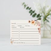 Carte de recette de fleurs sauvages d'automne Bohè (Debout devant)