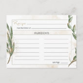 Carte de recette de fleurs vertes Gold Sage (Devant)