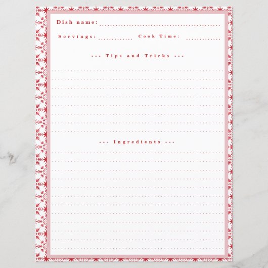 Carte de recette de flocon de neige de Noël person (Devant)