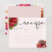 Carte de recette de framboise aquarelle (Devant / Derrière)