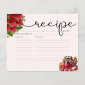 Carte de recette de framboise aquarelle (Devant)