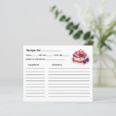 Carte de recette de gâteau (Debout devant)