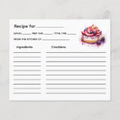 Carte de recette de gâteau (Devant)