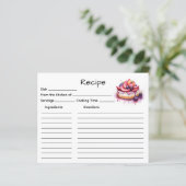 Carte de recette de gâteau (Debout devant)