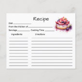 Carte de recette de gâteau (Devant)