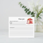 Carte de recette de gâteau (Debout devant)