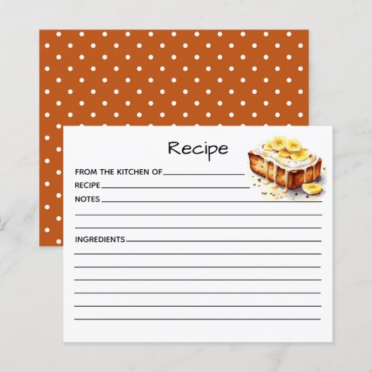 Carte de recette de gâteau (Devant / Derrière)