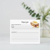 Carte de recette de gâteau (Debout devant)