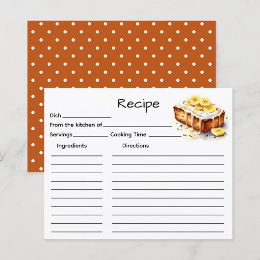 Carte de recette de gâteau (Devant / Derrière)
