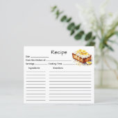 Carte de recette de gâteau (Debout devant)