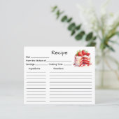 Carte de recette de gâteau (Debout devant)