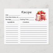 Carte de recette de gâteau (Devant)
