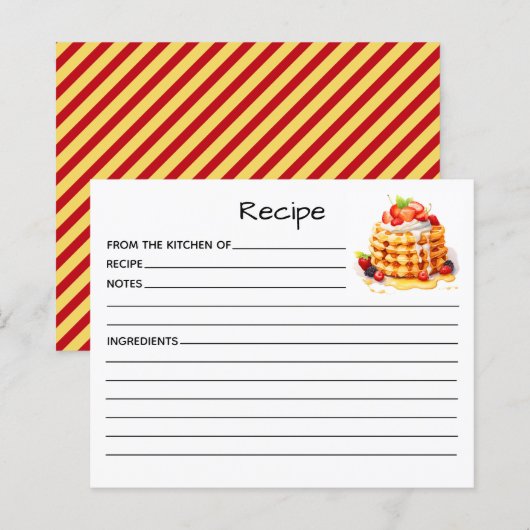 Carte de recette de gâteau (Devant / Derrière)