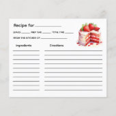 Carte de recette de gâteau (Devant)