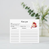 Carte de recette de gâteau (Debout devant)