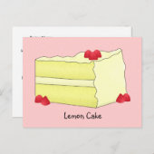 Carte de recette de gâteau au citron (Devant / Derrière)