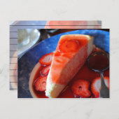 Carte de recette de gâteau au fromage à la fraise (Devant / Derrière)