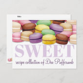 Carte de recette de gâteaux de gâteau de macaron m (Devant / Derrière)