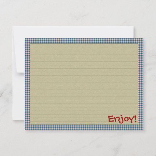 Carte de recette de guingan d'Apple (Dos)