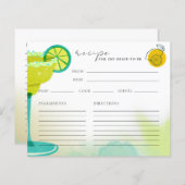 Carte de recette de jeu Margarita Lime Aquarelle n (Devant / Derrière)