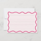 Carte de recette de la boîte rose rétro du cadre W (Dos)