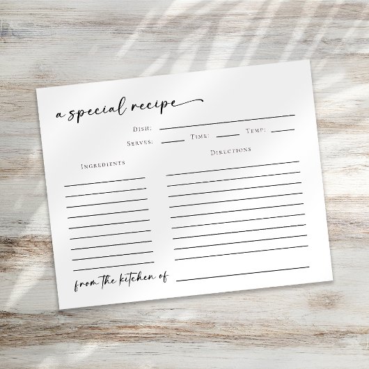 Carte de recette de la cuisine de Fête des mariées