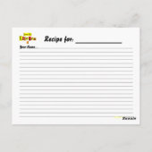 Carte de recette de la cuisine de Retro Reds (Dos)