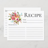 Carte de recette de la douche d'aquarelle à l'étai (Devant / Derrière)