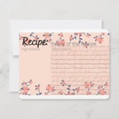 Carte de recette de la douche de l'apron rose flor (Dos)