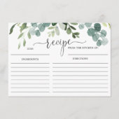 Carte de recette de la douche de l'eucalyptus vert (Devant)