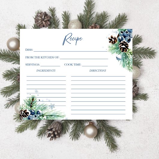 Carte de recette de la douche nuptiale hivernale