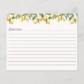 Carte de recette de la famille des citronniers d'é (Dos)