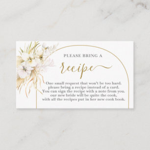 Carte de recette de la Fête de l'mariée tropicale 