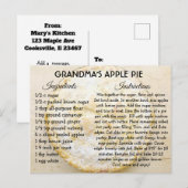 Carte de recette de la journée à tarte à la pomme  (Devant / Derrière)