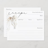 Carte de recette de la mariée de noeud blanc (Devant / Derrière)