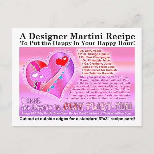 Carte de recette de la Martini Saint-Valentin Pink (Devant)