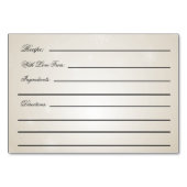 carte de recette de la nuptiale de flocon d'or arg (Dos)