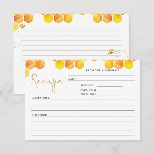 Carte de recette de la nuptiale de l'abeille aquar (Devant / Derrière)