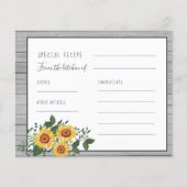 Carte de recette de la nuptiale de tournesol en bo (Devant)