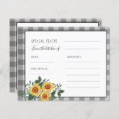 Carte de recette de la nuptiale de tournesol en bo (Devant / Derrière)