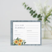 Carte de recette de la nuptiale de tournesol rusti (Debout devant)